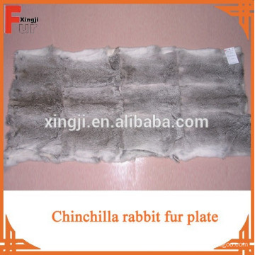 Placa de conejo de chinchilla de piel natural de calidad superior para abrigo